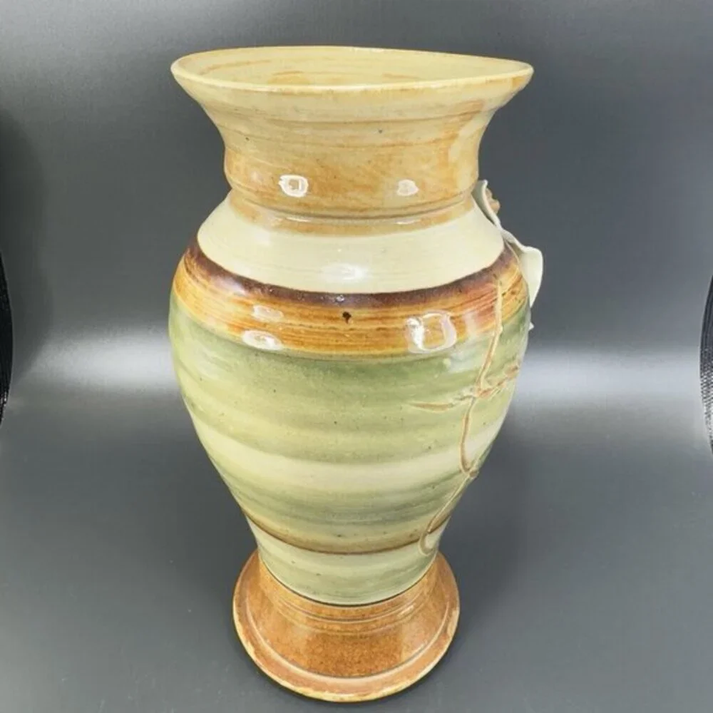Vintage Whole Earth Clay Works Boho Vase 1984‎ Earth Tone Large Vase Vessel VTG